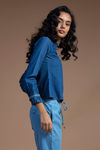 Zivame Denim Ruffle top- Blue — thumbnail 3