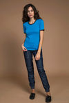 Zivame Urban Gypsy Ribbed Solid Tee- Blue  — thumbnail 1