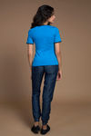 Zivame Urban Gypsy Ribbed Solid Tee- Blue  — thumbnail 3
