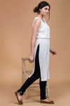 Zivame  Crincan  High Slit Tunic- white — thumbnail 2
