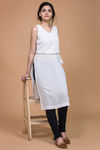 Zivame  Crincan  High Slit Tunic- white — thumbnail 4