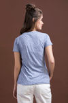 Zivame All Day in Marled Henley Tee- Blue — thumbnail 3