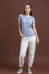Zivame All Day in Marled Henley Tee- Blue — thumbnail 4