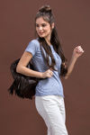 Zivame All Day in Marled Henley Tee- Blue — thumbnail 5