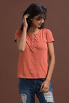 Zivame Cotton Rich Basic Henley- Rust — thumbnail 4