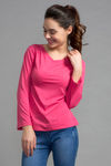 Zivame Marled Full Sleeve Basic Tee- Pink — thumbnail 1