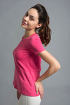 Zivame Marled Short Sleeve Basic Tee- Pink — thumbnail 2