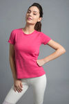 Zivame Marled Short Sleeve Basic Tee- Pink — thumbnail 4