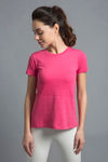 Zivame Marled Short Sleeve Basic Tee- Pink — thumbnail 5