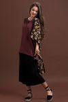 Zivame Cotton Rich Flounce Henley Tee- Maroon — thumbnail 2