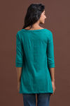Zivame Cotton Rich Flounce Henley Tee- Turquoise — thumbnail 4