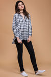 Zivame Urban Gypsy Checks Shirt- Blue — thumbnail 3