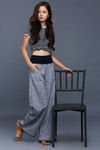 Zivame Chambray Fold Over Loose Fit Pant -Navy — thumbnail 2