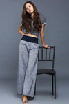 Zivame Chambray Fold Over Loose Fit Pant -Navy — thumbnail 4