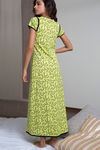 Zivame Cotton Cozzzies Cotton Full Length Nightdress - Green — thumbnail 2