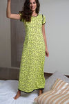 Zivame Cotton Cozzzies Cotton Full Length Nightdress - Green — thumbnail 4