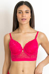 Zivame Luxe Lace Padded Wired Full Coverage Long Line Bra-Love Potion — thumbnail 2