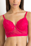 Zivame Luxe Lace Padded Wired Full Coverage Long Line Bra-Love Potion — thumbnail 5