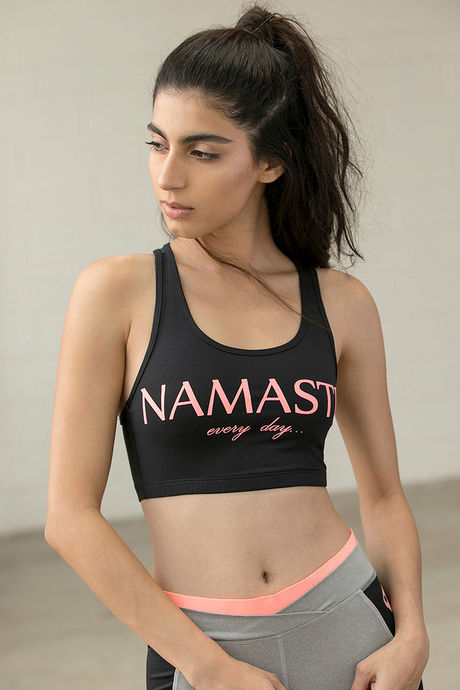 Zelocity Non Padded Sports Bra - Black N Pink — image 2