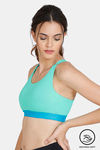 Zelocity Back Open Sports Bra With Removable Padding - Spring Bud — thumbnail 2