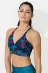 Zelocity Non Padded Sports Bra - Blue N Print — thumbnail 2