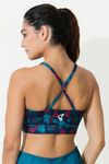 Zelocity Non Padded Sports Bra - Blue N Print — thumbnail 3