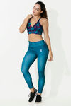 Zelocity Non Padded Sports Bra - Blue N Print — thumbnail 4