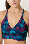 Zelocity Non Padded Sports Bra - Blue N Print — thumbnail 5