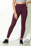 Zelocity Mid Rise High Stretch Legging - Red Plum — thumbnail 1