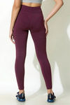 Zelocity Mid Rise High Stretch Legging - Red Plum — thumbnail 3