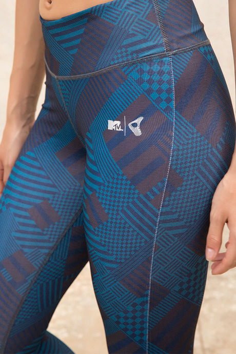 Zelocity Mid Rise Legging - Navy N Print — image 7