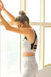 Zelocity Padded Front-Open Zipper Sports Bra - Purple N Print — thumbnail 2