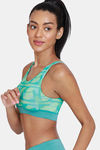 Zelocity Quick Dry Sports Bra With Removable Padding - Teal — thumbnail 3