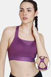 Zelocity High Impact Quick Dry Sports Bra - Purple Passion — thumbnail 1