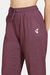 Zelocity Easy Movement Straight Fit Pants - Plum Melange — thumbnail 5