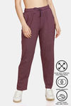 Zelocity Easy Movement Straight Fit Pants - Plum Melange — thumbnail 6