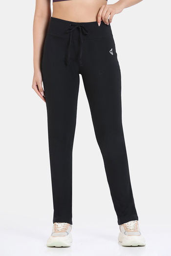 model image of Zelocity Easy Movement Cotton Relaxed Pants - Jet Black