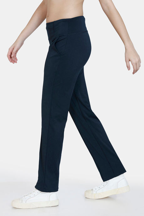 Zelocity Relaxed Mid Rise Quick Dry Straight Fit Pants  - Anthra Melange — image 2