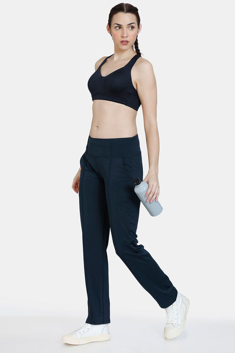 Zelocity Relaxed Mid Rise Quick Dry Straight Fit Pants  - Anthra Melange — image 4