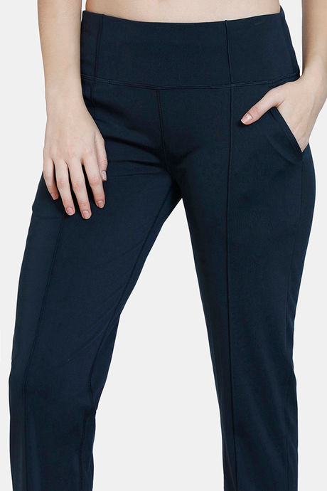 Zelocity Relaxed Mid Rise Quick Dry Straight Fit Pants  - Anthra Melange — image 5