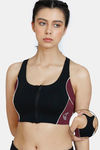Zelocity Sports Bra With Removable Padding - Jet Black — thumbnail 1