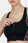 Zelocity Sports Bra With Removable Padding - Jet Black — thumbnail 5
