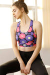 Zelocity Sports Bra With Removable Padding  - Black N Print — thumbnail 2