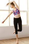 Zelocity Sports Bra With Removable Padding  - Black N Print — thumbnail 6