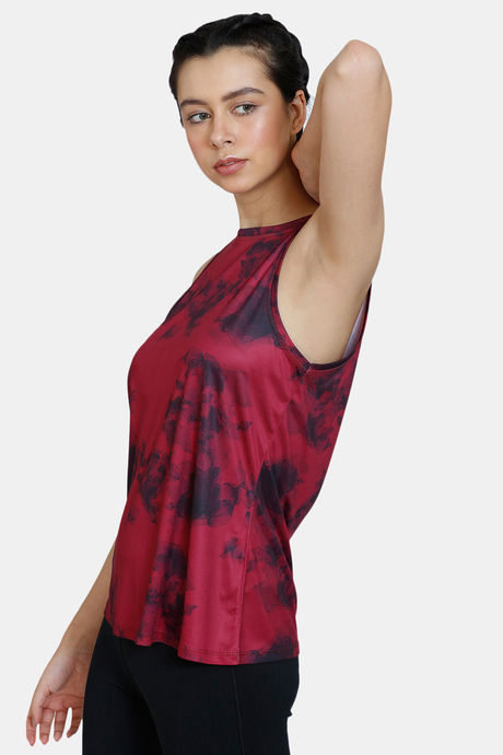 Zelocity Relaxed Quick Dry Tank Top - Beet Red — image 2