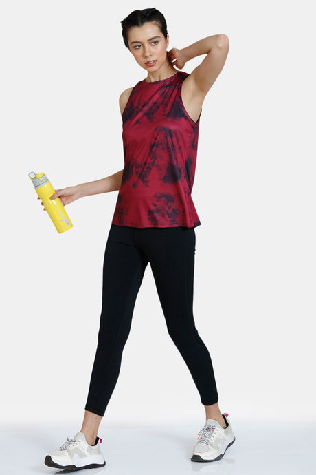 Zelocity Relaxed Quick Dry Tank Top - Beet Red — image 4