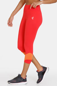 Zelocity Quick Dry 3/4Th Gym Leggings - Hibiscus — thumbnail 3