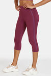Zelocity Quick Dry 3/4Th Gym Leggings - Amaranth — thumbnail 2