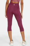 Zelocity Quick Dry 3/4Th Gym Leggings - Amaranth — thumbnail 3