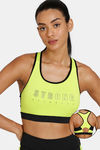 Zelocity Quick Dry Racerback Sports Bra - Lime Punch — thumbnail 1